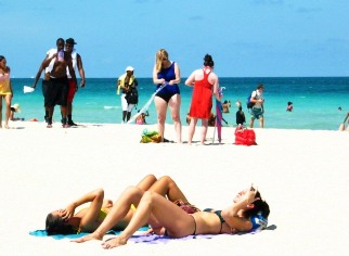 Two Beautiful Beach Girls Getting 
Tanned on the Beach #3 - © 2012 Jimmy Rocker Photography