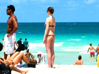 Beach Beauty Showing Off Tiny 
Micro Thong #2 - © 2012 Jimmy Rocker Photography